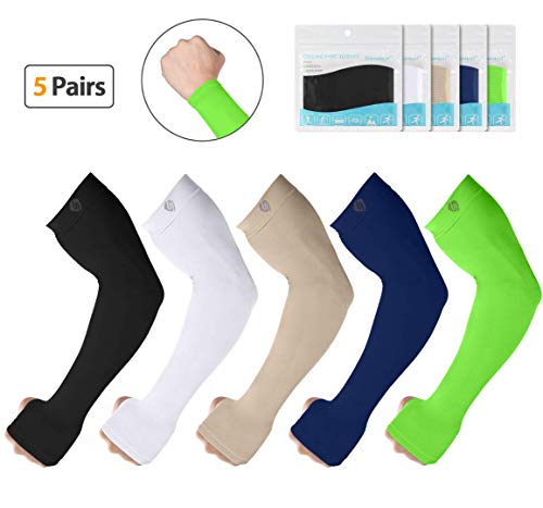 Product Cover SHINYMOD UV Protection Cooling Arm Sleeves Men Women Sunblock Cooler Protective Sports Running Golf Cycling Basketball Driving Fishing Long Arm Cover Sleeves