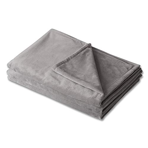 Product Cover AmpleSky Duvet Cover for Weighted Blankets, Twin Size (48 Inch x 72 Inch), Light Grey