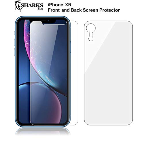 Product Cover iPhone XR Screen Protector Pack of 2 | iPhone XR Tempered Glass Screen Protector Front Rear Anti-Fingerprint and Scratch Proof | iPhone XR Glass Screen Protector (Front & Back 6.1 Inch)|SHARKSBox