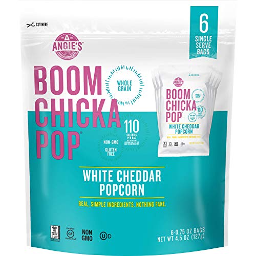 Product Cover Angie's BOOMCHICKAPOP Gluten Free White Cheddar Popcorn, 0.75 Ounce Snack Pack Bag, 6-Count