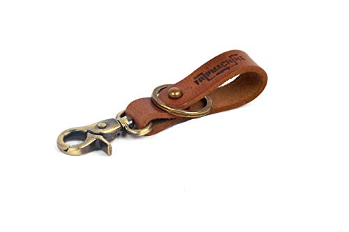 Product Cover Trip Machine Company Leather Key Fob Vintage Tan with Antique Gold