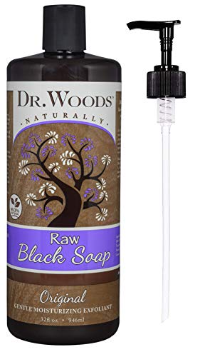 Product Cover Dr. Woods African Raw Black Vegan Liquid Castile Soap with Pump, 32 Ounce