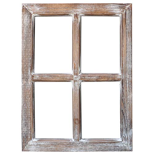 Product Cover Rustic Window Barnwood Frame Primitive Country Farmhouse Wall Decor (1, 18