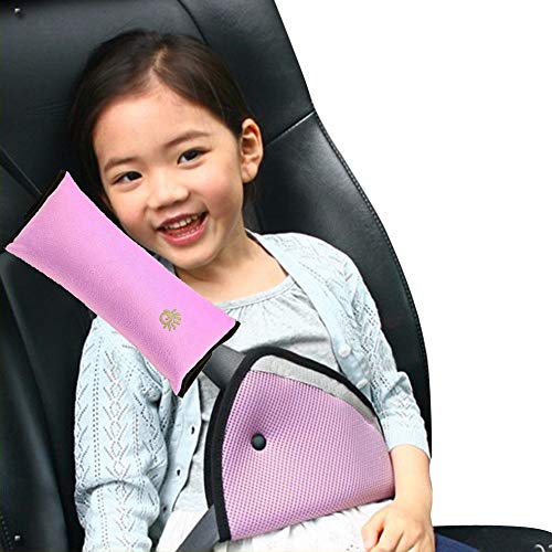 Product Cover Diagtree Belt Strap Cover, Seat Belt Cover for Kids Seatbelt Pillow Adjust Vehicle Shoulder Pads Safety Headrest Neck Support for Children Baby Adult (Pink)