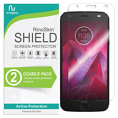 Product Cover (2-Pack) Motorola Moto Z2 Force Edition Screen Protector RinoGear Case Friendly Screen Protector for Motorola Moto Z2 Force Edition Accessory Full Coverage Clear Film