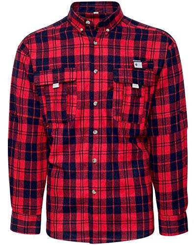 Product Cover J.VER Men's Flannel Plaid Shirts Long Sleeve Regular Fit Button Down Casual Cotton Fishing Shirt
