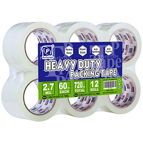 Product Cover PERFECTAPE Heavy Duty Packing Tape 12 Rolls, Clear, 2.7 mil, Ultra Adhesive, 1.88