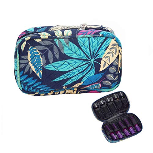Product Cover 10 Bottles Essential Oil Carrying Case Holds for 5ml 10ml 15ml Storage Bag (Maple leaf Pattern)