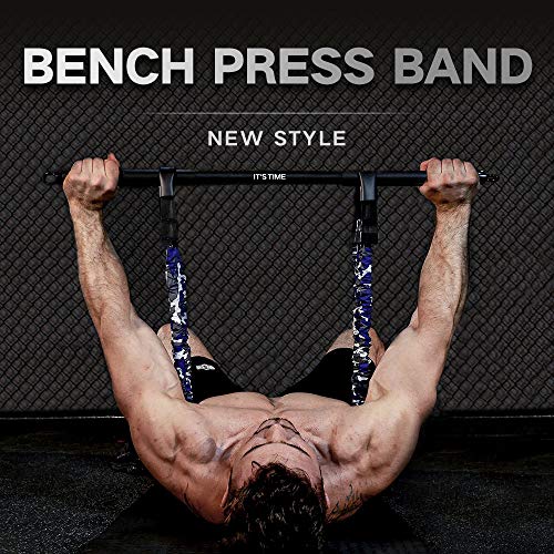Product Cover INNSTAR Adjustable Bench Press Device,Push up Resistance Bands for Home Gym Exercise,Fitness Workout,Travel Training (Camo sand-yellow-200LB)