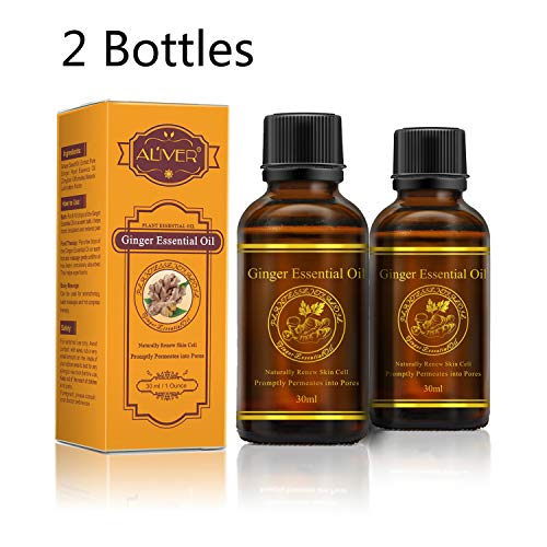 Product Cover 2 Bottles Essential Ginger Oil Massage Scrubbing Oil Promote Blood Circulation, Relieve Muscle Soreness, Lymphatic Drainage 30ml