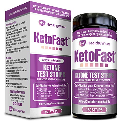 Product Cover Ketone Urine Test Strips 150ct - Made in USA - Easy to Read Sensitive Ketogenic Urinalysis Testing Sticks - Daily Ketones Measurement - Keto Strips Ideal for Atkins, Paleo Diet & Diabetes