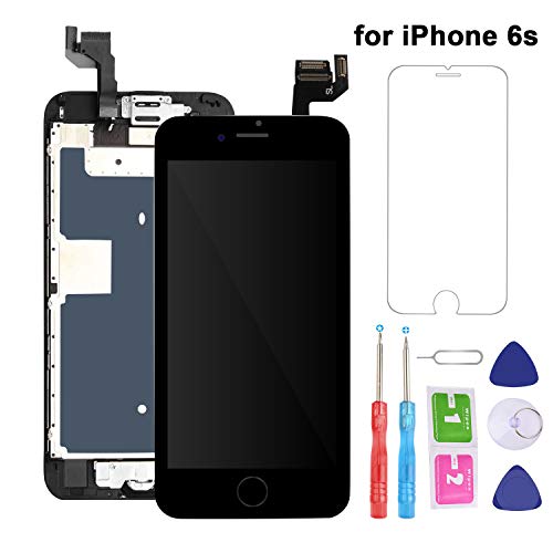 Product Cover for iPhone 6S Screen Replacement LCD Black - with Home Button Proximity Sensor Ear Speaker Front Camera Screen Protector and Repair Tools