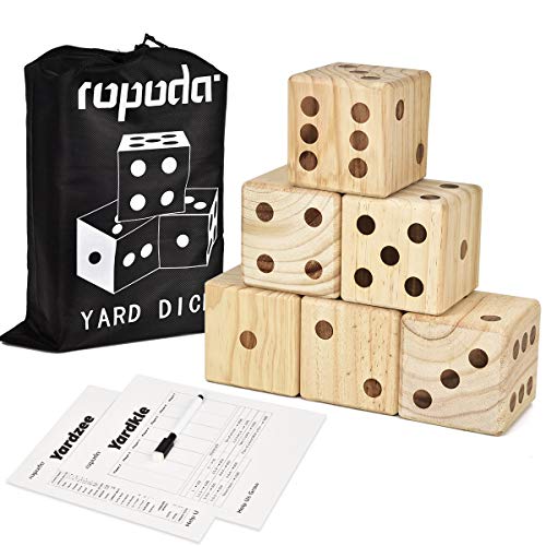 Product Cover ROPODA Giant Wooden Yard Dice-Giant Outdoor Gaming Dice Set 3.5