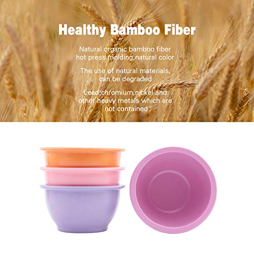 Product Cover 4pcs Bamboo Kids Bowls for Baby Feeding, Small Serving Bowls, Small Prep Bowls& Dinnerware Sets, Eco-Friendly Tableware for Baby Toddler Kids