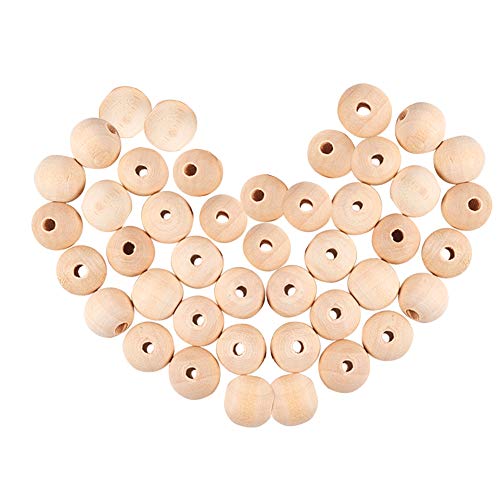 Product Cover PandaHall 200 Pcs 16mm (3/5 Inch) Natural Unfinished Wood Spacer Beads Round Ball Wooden Loose Beads for Crafts DIY Jewelry Making