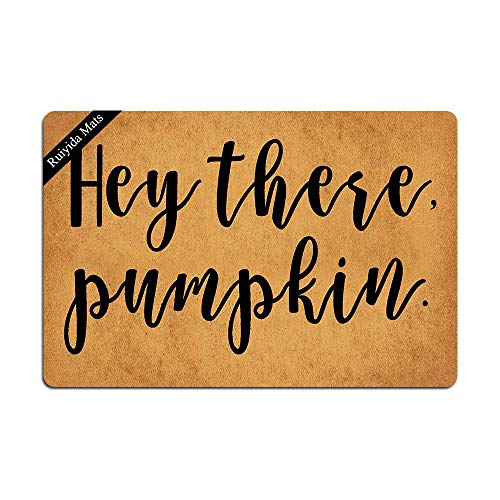 Product Cover Ruiyida Hey There Pumpkin Doormat Custom Home Living Decor Housewares Rugs and Mats State Indoor Gift Ideas 23.6 by 15.7 Inch Machine Washable Fabric Top
