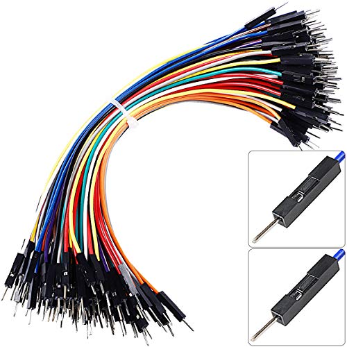 Product Cover Premium Breadboard Jumper Wires Male to Male 0.1'' Square Head 100-Pack 10 Colors 24AWG by Hellotronics (15CM, 1P M/M)