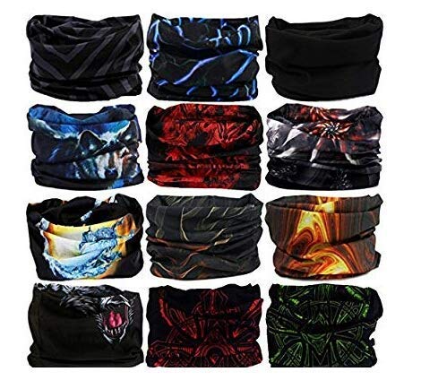 Product Cover Generic Unisex Headwear Headband Head Wrap UV Resistence Sports Bandana Magic Scarf Face Mask (Assorted color and design) Pack of 10