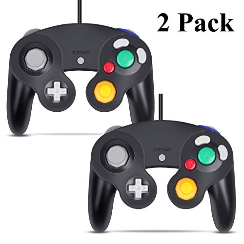 Product Cover Gamecube Controller - VOYEE Black Wired Gaming Gamepad for Nintendo Game Cube & Wii Console (2 Pack)
