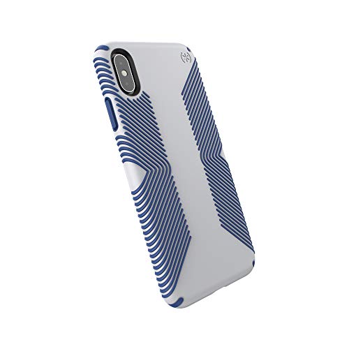 Product Cover Speck iPhone Xs Max Case, Protective Grip Ultra Thin Slim Hardshell Anti Scratch Presidio Cover Case - Grey/Blue