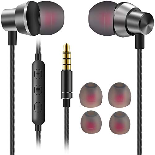 Product Cover Earphones,JUKSTG Noise Isolating in-Ear Headphones with Pure Sound and Powerful Bass, Earbuds with High Sensitivity Microphone and Volume Control, Headphones for iPhone, iPod, iPad, MP3, Samsung,etc