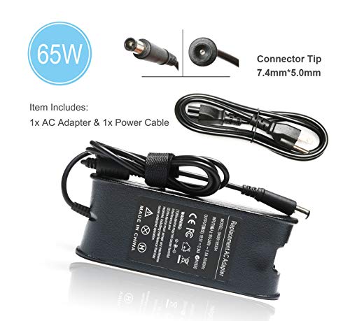 Product Cover N7110 AC Adapter Laptop Charger for Dell inspiron N5110 N5010 N7010 N4010 14 3421 5421 14R 5437 5421 15 3521 3537 3531 15R 5521 5537 17 3721 5748 17R 5737 5721 Power Supply Cord- 65W 19.5V 3.34A
