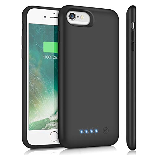 Product Cover Battery Case for iPhone 6S 6,Upgraded HETP 6000mAh Rechargeable Charging Case for iPhone 6 External Battery Pack for iPhone 6S Charger Cover Apple Portable Power Bank [4.7 inch]- Black