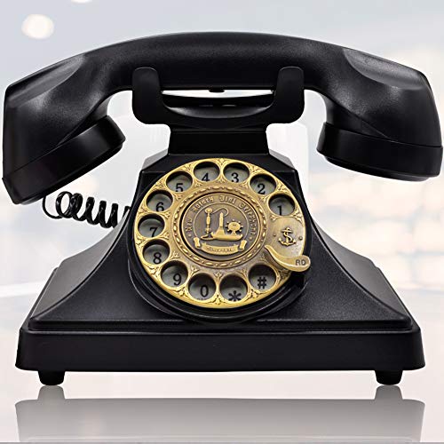 Product Cover IRISVO Rotary Dial Telephone Retro Old Fashioned Landline Phones with Classic Metal Bell,Corded Phone with Speaker and Redial Function for Home and Decor(Classic Black)