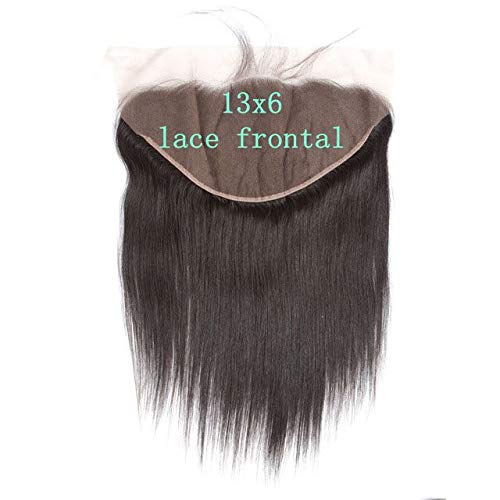 Product Cover Persephone Free Part 13X6 Lace Frontal Pre Plucked Virgin Human Hair Lace Frontal Closure Bleached Knots Brazilian Straight Lace Frontal 18 inch Natural Color