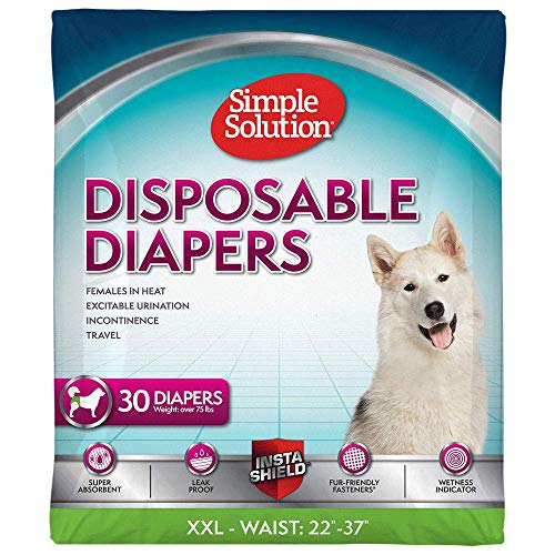 Product Cover Simple Solution True Fit Disposable Dog Diapers for Female Dogs | Super Absorbent with Wetness Indicator | XXL | 30 Count
