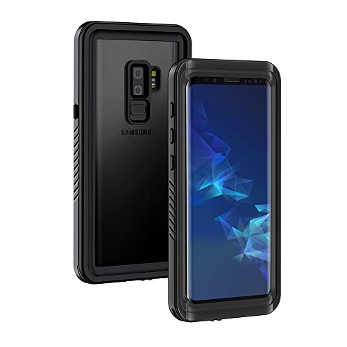 Product Cover Lanhiem Galaxy S9+ Plus Case, IP68 Waterproof Dustproof Shockproof Case with Built-in Screen Protector, Full Body Sealed Underwater Protective Cover for Samsung Galaxy S9 Plus (Black)