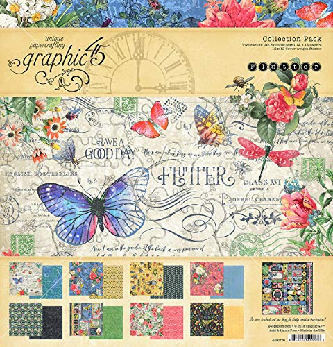 Product Cover Graphic 45 4501776 Flutter 12x12 Collection Pack Craft Paper, Multi