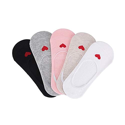 Product Cover PackO Socks No Show Kids Socks Low Cut Cotton Anti Slip for 6-12 Years Girls (5 Pairs)