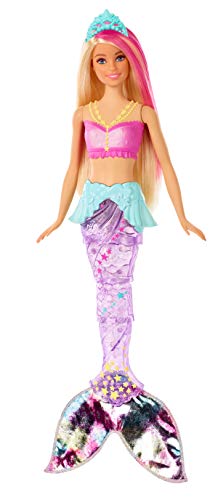 Product Cover Barbie Dreamtopia Sparkle Lights Mermaid Doll with Swimming Motion and Underwater Light Shows, approx 12-inch with Pink-Streaked Blonde Hair