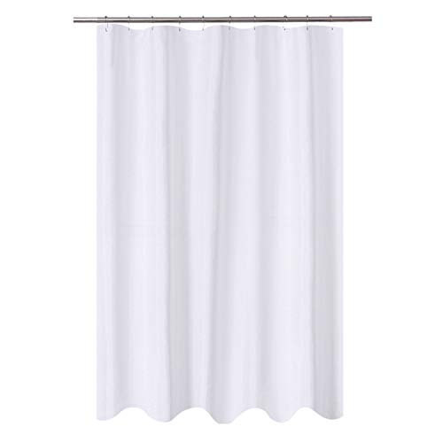 Product Cover N&Y HOME Fabric Shower Curtain Liner 54 x 72 inches Bath Stall Size, Hotel Quality, Washable, Water Repellent, White Bathroom Curtains with Grommets, 54x72