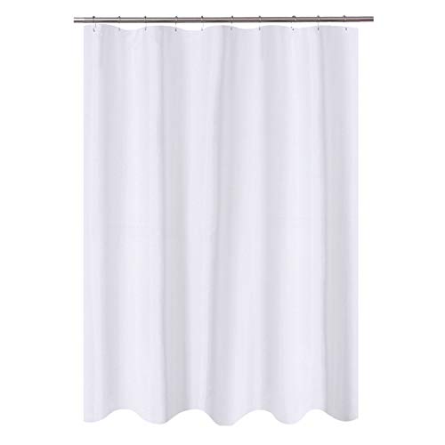 Product Cover N&Y HOME Fabric Shower Curtain Liner 60 x 72 inches Bath Stall Size, Hotel Quality, Washable, Water Repellent, White Bathroom Curtains with Grommets, 60x72