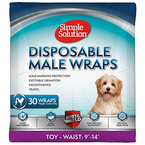 Product Cover Simple Solution Disposable Dog Diapers for Male Dogs | Male Wraps with Super Absorbent Leak-Proof Fit | Excitable Urination, Incontinence, or Male Marking