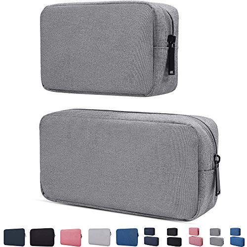 Product Cover Electronics Accessories Organizer Bag,Portable Digital Storage Bag Cable,Power Bank,Charger,Charging Cords,Mouse,Adapter,Earphones More Out-Going,Business,Travel Gadget Bag,Grey(Small+Big)