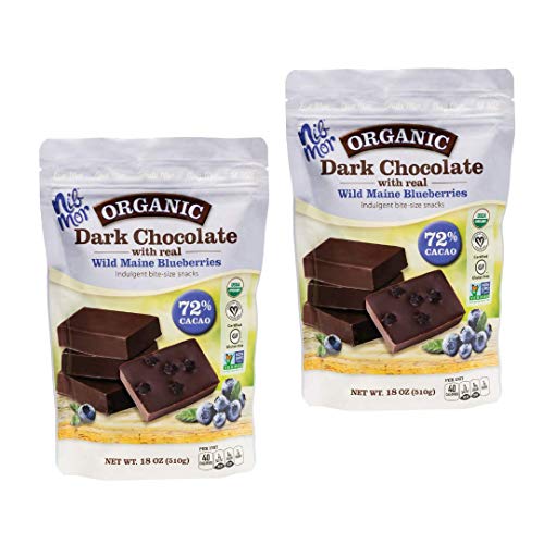Product Cover Nib Mor Organic Dark Chocolate - Vegan Chocolates with 72% Cacao with Wild Maine Blueberries, 18 Ounce 18 Ounce (2 Pack)