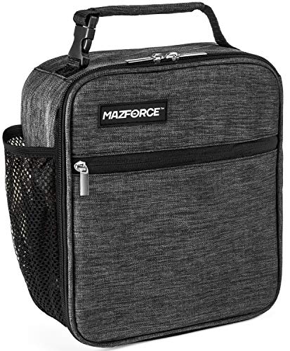 Product Cover MAZFORCE Original Lunch Bag Insulated Lunch Box - Tough & Spacious Adult Lunchbox to Seize Your Day (Iron Grey - Lunch Bags Designed in California for Men, Adults, Women)