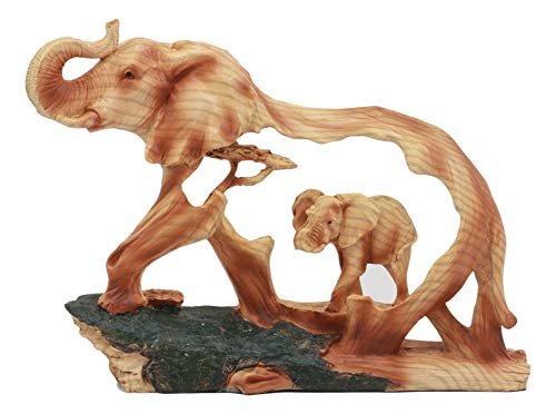Product Cover Ebros Elephant and Baby Walking in The Jungle Statue 9