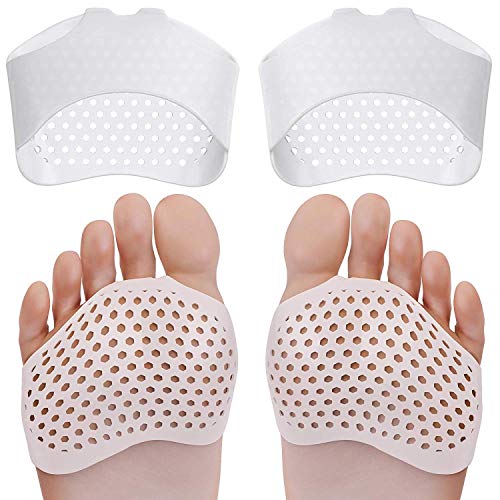 Product Cover Skudgear 2 Pieces Metatarsal Pads, Ball of Foot Cushion Forefoot Pads, Breathable & Soft Gel, Best for Diabetic Feet, Callus, Blisters, Forefoot Pain. Can be used for both feet (White)