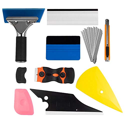 Product Cover Window Tint Application Tools 1 set,9 PCS Window Tint Tools for Vehicle Film Including Window Squeegee,Scraper, Utility Knife and Blades