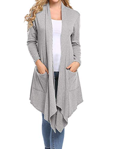 Product Cover Abollria Long Sleeve Women Asymmetric Draped Open Front Cardigan Sweater