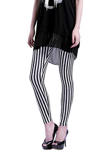 Product Cover Toppers Soft High Waist Pants Full Length Stirped Skinny Leggings for Women