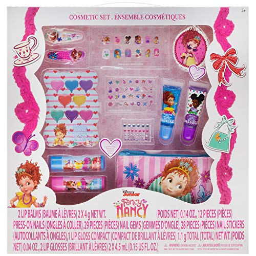 Product Cover Fancy Nancy Beauty Kit, Kids Washable, Lip balms, glosses, press on nails, gems, stickers, barrettes & more