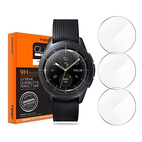 Product Cover Spigen Tempered Glass Screen Protector Designed for Samsung Galaxy Watch 42mm / Gear Sport/Gear S2 (3 Pack)