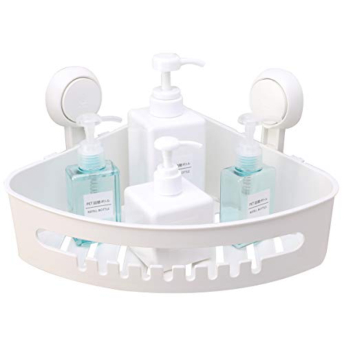 Product Cover TAILI Suction Corner Shower Caddy Bathroom Shower Shelf Storage Basket Wall Mounted Organizer for Shampoo, Conditioner, Plastic Shower Rack for Kitchen & Bathroom, Drill-Free Removable