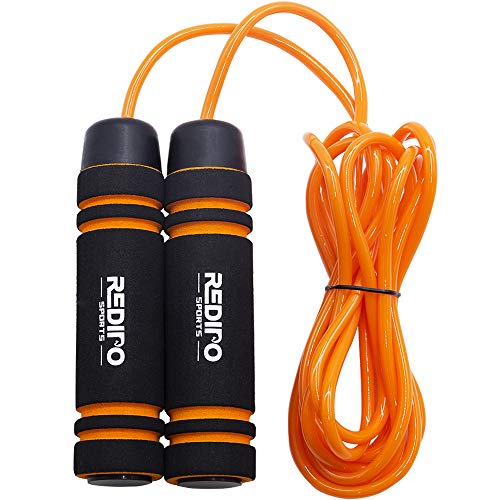 Product Cover Redipo Weighted Jump Rope (1LB) Thick Speed Cable with Solid Core with Memory Foam Handles for Cadio,Boxing,MMA,Fitness Workouts and Endurance Training,Jumping Exercise