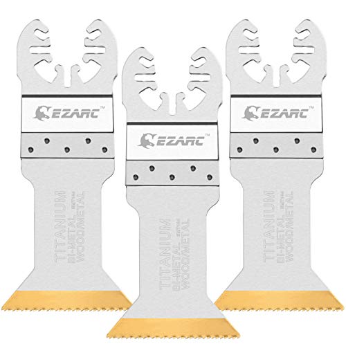 Product Cover EZARC Titanium Oscillating Multitool Blades Power Cut Saw Blades for Wood, Metal and Hard Material, 3-Pack